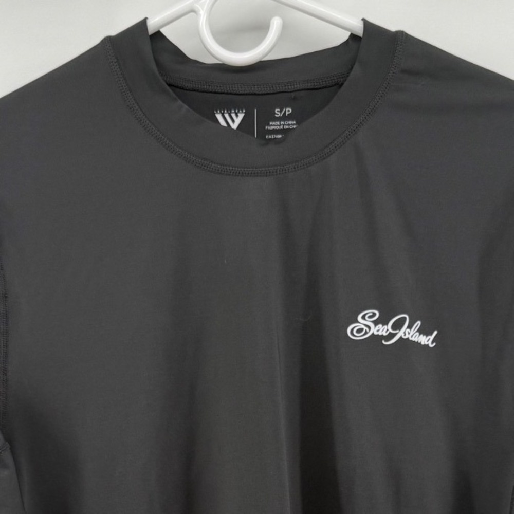 Levelwear Sea Island Mens Small Black Long Sleeve Performance Shirt Golf Active